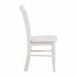 Pemberly Row Rubberwood Slat Back Contoured Dining Chair (Set of 2) in Cream