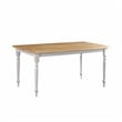 Pemberly Row Rubberwood Farmhouse Dining Table Seats 6 in White and Natural