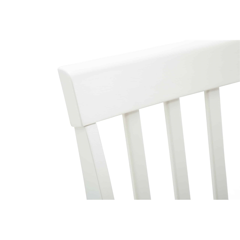 Pemberly Row Rubberwood Farmhouse Dining Chair (Set of 2) in Cream and Honey Oak