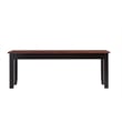 Pemberly Row Hardwood Shaker Style Backless Dining Bench in Black and Cherry