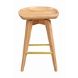 Pemberly Row Hardwood Backless Counter Swivel Stool Contoured Seat in Natural