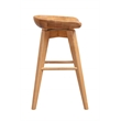 Pemberly Row Hardwood Backless Counter Swivel Stool Contoured Seat in Natural