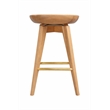 Pemberly Row Hardwood Backless Counter Swivel Stool Contoured Seat in Natural