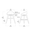 Pemberly Row Hardwood Backless Counter Swivel Stool Contoured Seat in Natural