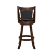 Pemberly Row Rubberwood Padded Swivel Counter Stool with Footrest in Cappuccino
