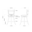 Pemberly Row Rubberwood Nailhead Swivel Counter Stool in Ivory