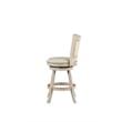 Pemberly Row Rubberwood Nailhead Swivel Counter Stool in Ivory