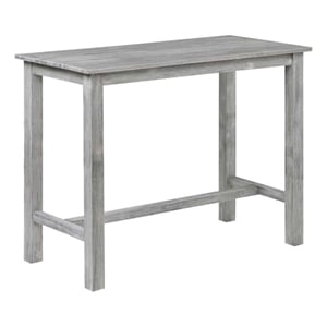 Pemberly Row Acacia Wood Rustic Pub Table for 4 in Storm Gray