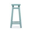 Pemberly Row Acacia Wood Backless Saddle Counter Stool in Aspen Valley