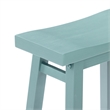 Pemberly Row Acacia Wood Backless Saddle Counter Stool in Aspen Valley