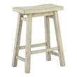 Pemberly Row Acacia Wood Backless Saddle Counter Stool in Sawgrass