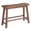 Pemberly Row Contemporary Backless Dining Bench in Barnwood Finish