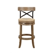 Pemberly Row Contemporary Rubberwood Swivel Bar Stool in Wheat Natural