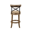 Pemberly Row Contemporary Rubberwood Swivel Bar Stool in Wheat Natural