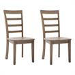 Pemberly Row Rubberwood Dining Chairs in Barnwood Brown (Set of 2)