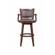 Pemberly Row Rubberwood Extra Tall Swivel Bar Stool in Cappuccino