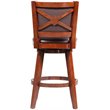 Pemberly Row Contemporary Rubberwood Swivel Bar Stool in Cherry