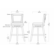Pemberly Row Contemporary Rubberwood Swivel Bar Stool in Cherry