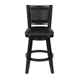 Pemberly Row Contemporary Rubberwood Swivel Bar Stool in Black