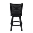 Pemberly Row Contemporary Rubberwood Swivel Bar Stool in Black