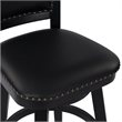 Pemberly Row Contemporary Rubberwood Swivel Bar Stool in Black