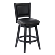 Pemberly Row Contemporary Rubberwood Swivel Bar Stool in Black