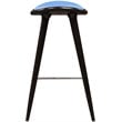 Pemberly Row Rubberwood Bar Stool in Cappuccino with Blue Seat