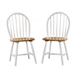 Pemberly Row Windsor Farmhouse 5 Piece Dining Set in Cream and Natural