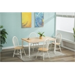 Pemberly Row Windsor Farmhouse 5 Piece Dining Set in Cream and Natural