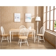 Pemberly Row Windsor Farmhouse 5 Piece Dining Set in Cream and Natural