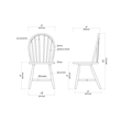 Pemberly Row Windsor Farmhouse 5 Piece Dining Set in Cream and Natural