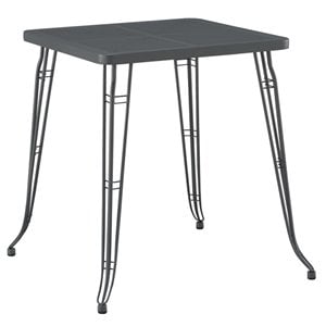 Pemberly Row Contemporary Steel Metal Pub Table in Gray Steel