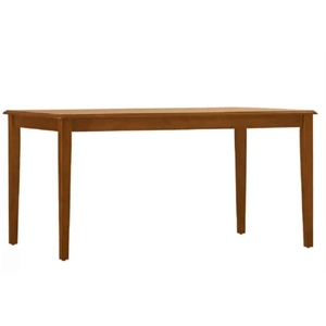 Pemberly Row Contemporary Rubberwood Rectangular Dining Table in Walnut