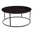 Pemberly Row Contemporary Round Metal Coffee Table in Dark Brown