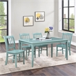 Pemberly Row 5-Piece Rubberwood Dining Set in Aspen Valley Light Blue