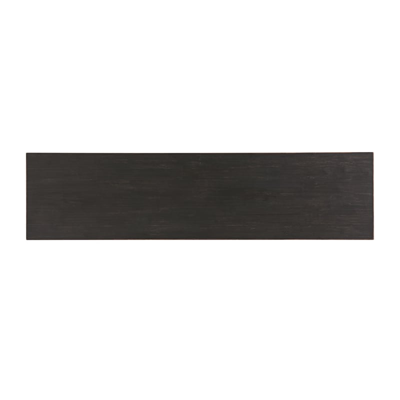 Pemberly Row Contemporary Acacia Wood Console Table in Black Charcoal