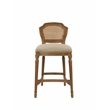 Pemberly Row Rubberwood Stationary Bar Stool in Tan and Natural
