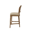 Pemberly Row Rubberwood Stationary Bar Stool in Tan and Natural