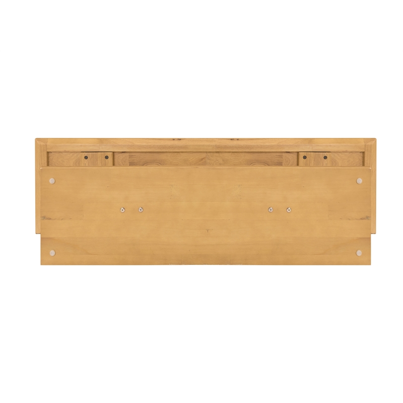 Pemberly Row Acacia Wood Console Table with Pedestal Base in Honeycomb