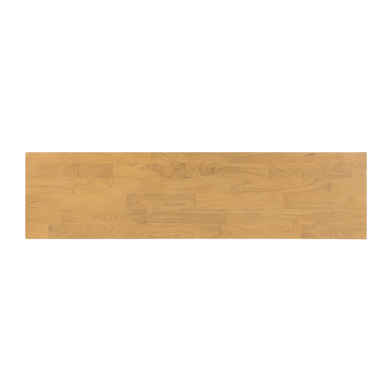 Pemberly Row Acacia Wood Console Table with Pedestal Base in Honeycomb