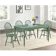 Pemberly Row 5 Piece Rubberwood Dining Set in Equestrian Green