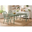 Pemberly Row 5 Piece Rubberwood Dining Set in Equestrian Green