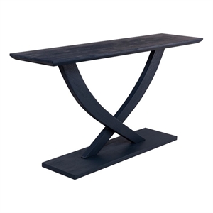 Pemberly Row Contemporary Acacia Wood Console Table in Navy Blue