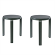 Pemberly Row Round Backless Stacking Stools (Set of 2) in Spanish Moss