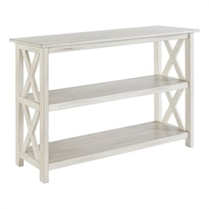 Pemberly Row Contemporary Farmhouse Entryway Table in Antique White