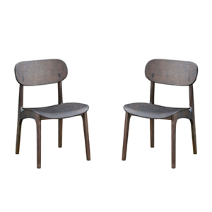 Pemberly Row Mid-Century Dining Chairs in Carbonite Brown (Set of 2)