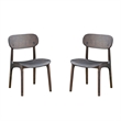 Pemberly Row Mid-Century Dining Chairs in Carbonite Brown (Set of 2)