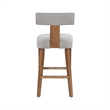 Pemberly Row Contemporary Rubberwood T-Back Bar Stool with Linen Cushion