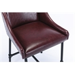 Pemberly Row Adjustable Faux Leather Metal Stool in Burgundy