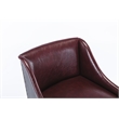 Pemberly Row Adjustable Faux Leather Metal Stool in Burgundy
